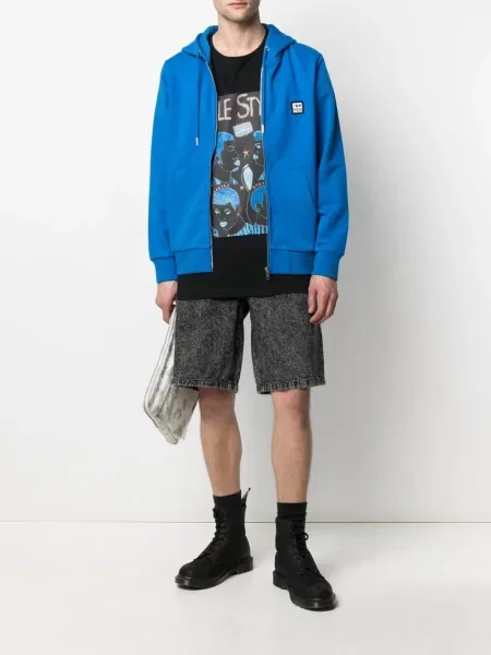 Pantaloni scurți din denim Diesel negru