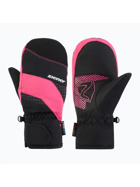 Mănuși de schi pentru copii ZIENER Luuki-Z Aquashield black/pop pink negru