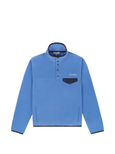 Pulover Sporty & Rich cu broderie albastru