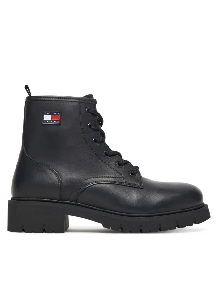 Trappers Tommy Jeans Tjw Lace Up Leather Boot negru