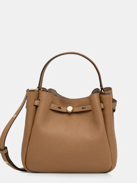 Tory Burch geantă de piele Romy bej maro