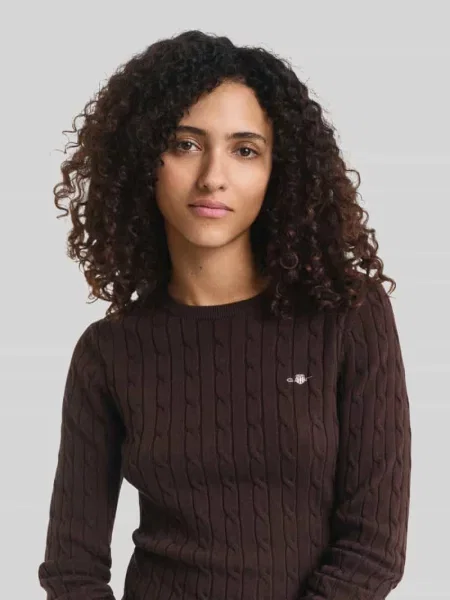 Sweter o kroju regular fit z mieszanki bawełny z wyhaftowanym logo Gant