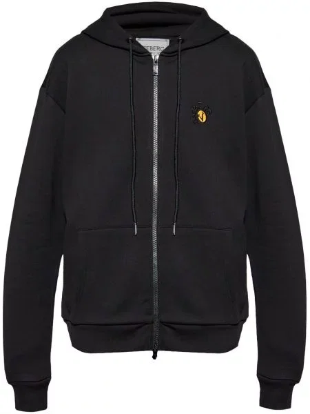 Hanorac cu glugă Iceberg cu broderie negru