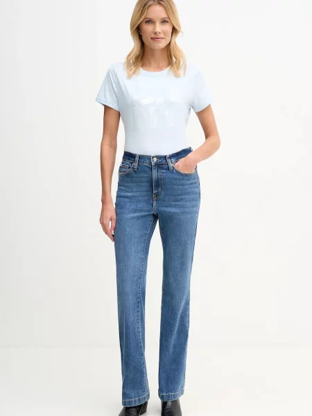 DKNY blugi flared pentru femei albastru