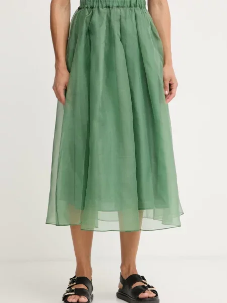 Weekend Max Mara fustă din mătase VISINO verde