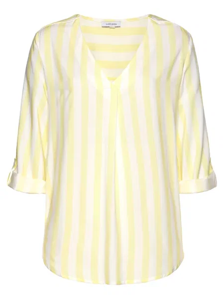 LASCANA Bluză galben / vin roșu