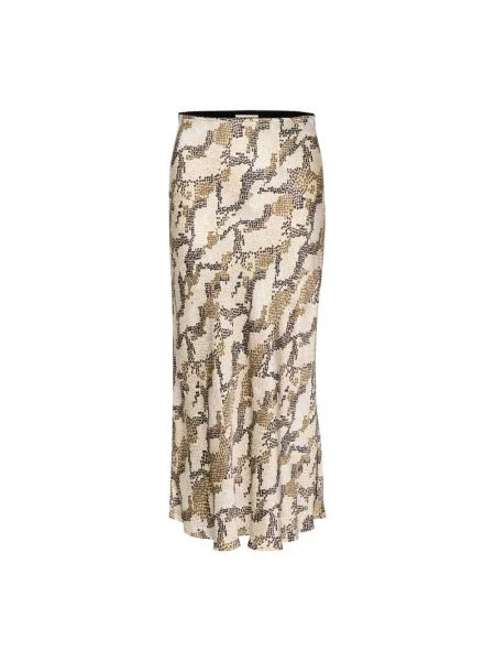 Spódnica skórzana Part Two w wężowy wzór beżowa