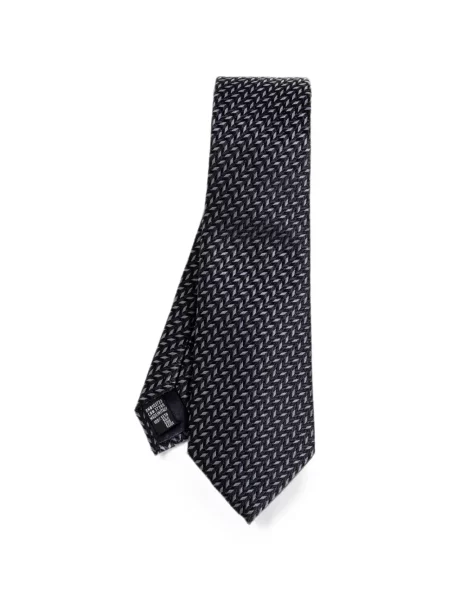 Cravată Giorgio Armani cu imprimeu geometric negru