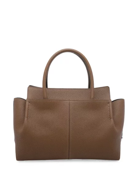 Bőr shopper táska Tod's autogrammal barna