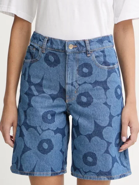 Marimekko bermudy jeansowe niebieskie
