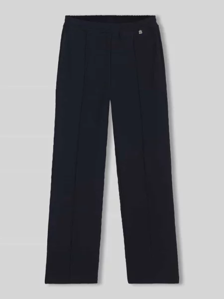 Spodnie o kroju relaxed fit o szerokim fasonie z detalem z logo model NADID' Hugo granatowe