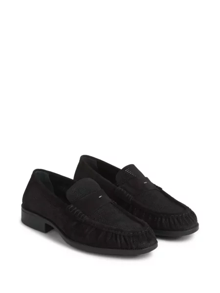 Pantofi loafer Giuseppe Zanotti din piele de căprioară negru