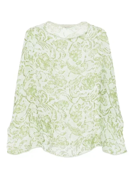 Rochie Faliero Sarti de mătase cu model floral cu imagine verde