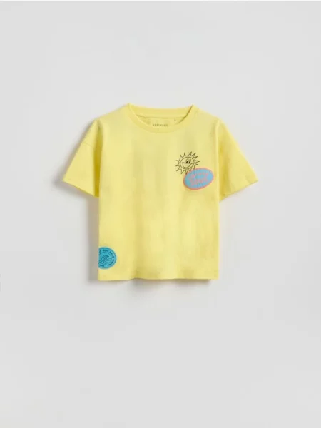 Reserved Tricou din galben-deschis galben