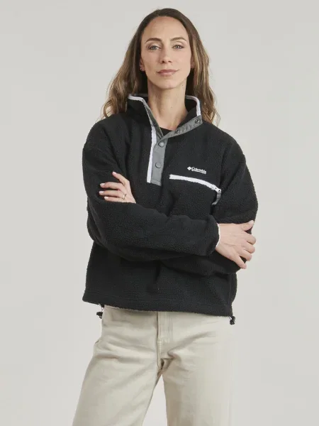 Dámska fleecová mikina Columbia Helvetia II Cropped Half Snap Fleece black čierna