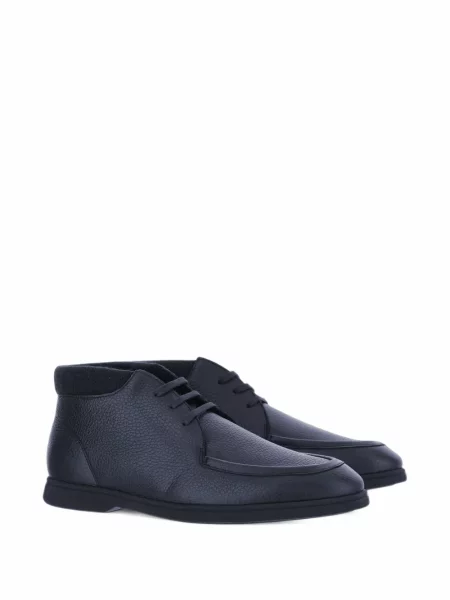 Cizme scurte Boss din piele negru