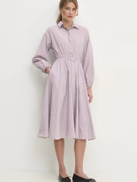 Сукня Answear Lab midi розкльошена бордовий