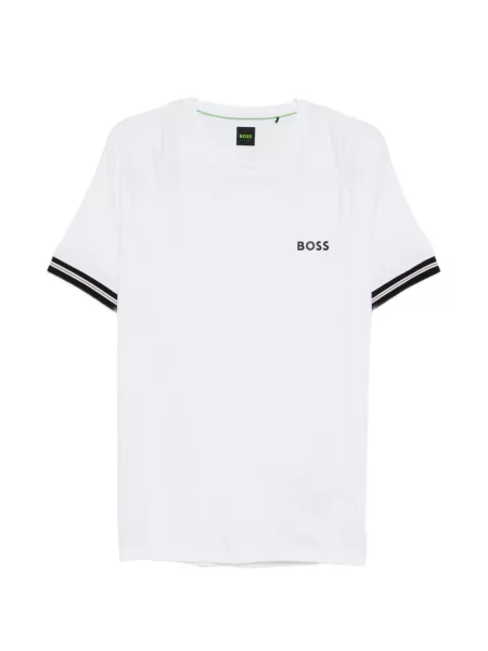 Tricou Boss cu imagine alb