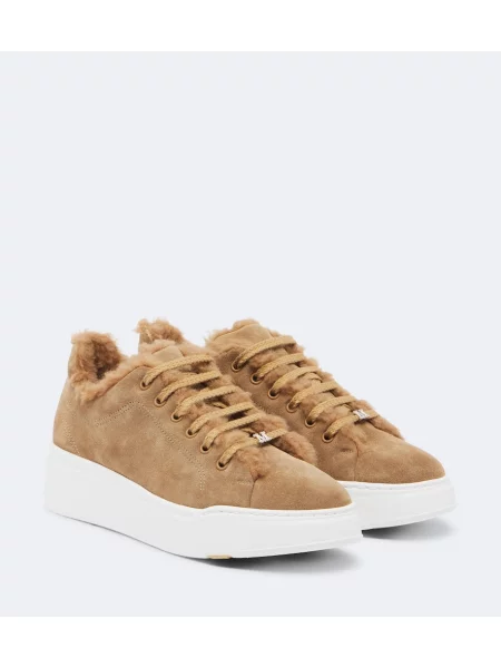 Top Max Mara din piele de căprioară bej