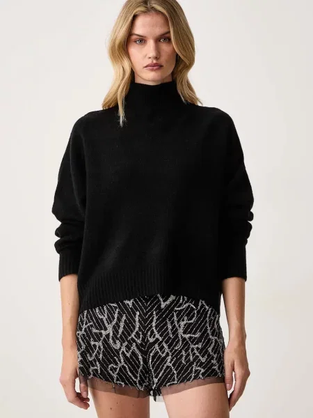 AllSaints pulover pentru femei cu amestec de lână merino ASHA negru
