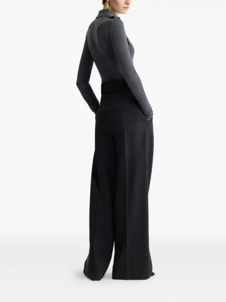 Kołnierzykowy kardigan Patou prążkowany szary