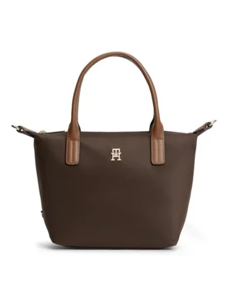 TOMMY HILFIGER Kabelka na rameno Popette tmavohnedá hnedá