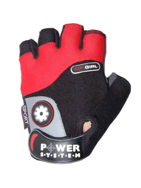 Rękawiczki fitness damskie POWER SYSTEM Fit Girl czerwone