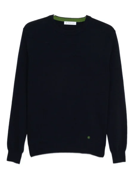 Pulover Manuel Ritz cu model floral cu decolteu rotund negru