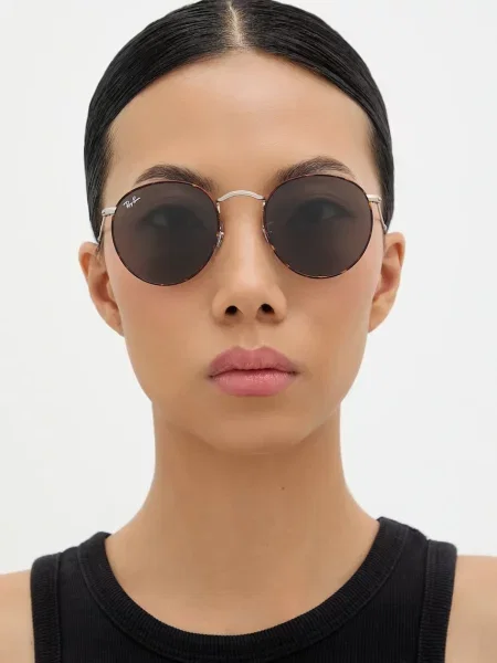 Ray-Ban napszemüveg ROUND METAL barna