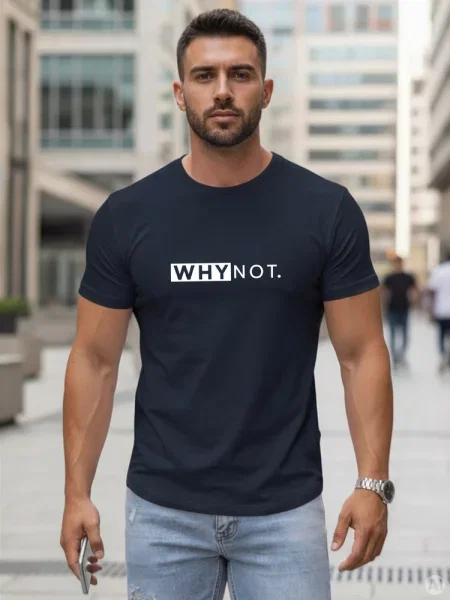 T-shirt klasyczny z nadrukiem streetwear Dstreet granatowy