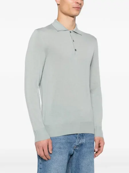 Polo Canali tricotate albastru