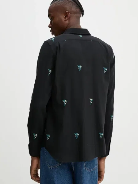 Košile PS Paul Smith regular s klasickým límcem černá