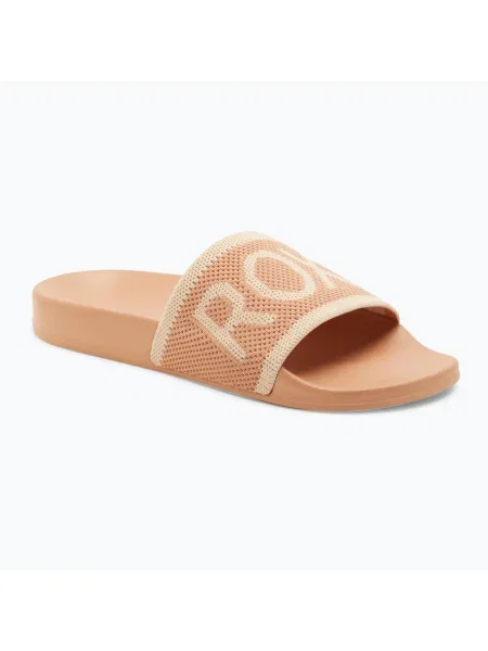 Flip-flops pentru femei ROXY Slippy Knit grâu/cafea turcească