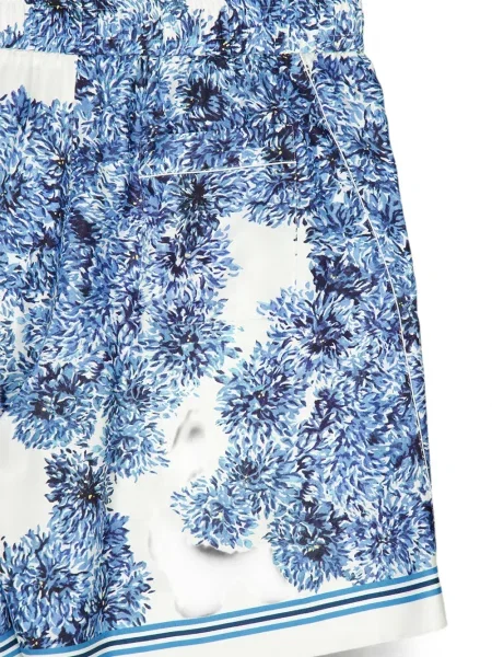Bermude Givenchy de mătase cu model floral cu imagine albastru