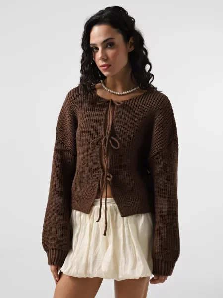 Кардиган Braska вовна/акрил коричневий