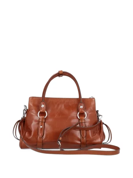 Τσάντα shopper Miu Miu με αυτόγραφο καφέ