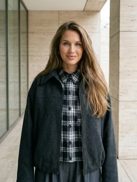 Вовняний Бомбер Seventeen темно-сірий сірий