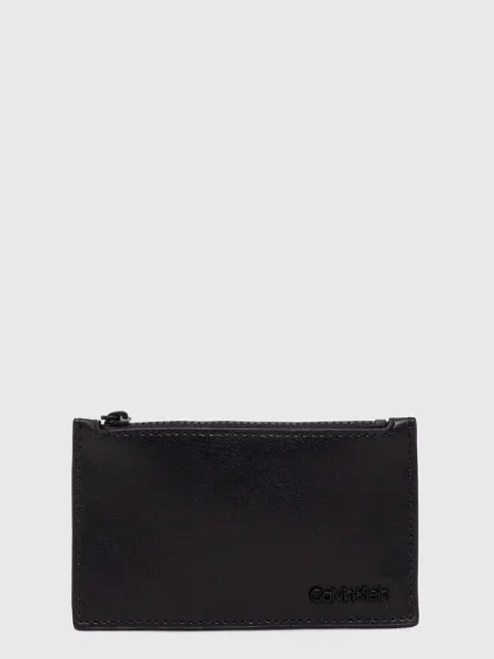 Bőr pénztárca Calvin Klein fekete