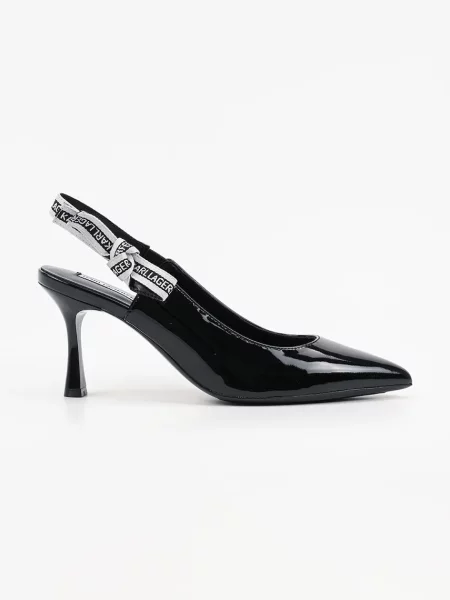 Кожени обувки с тънък Karl Lagerfeld SIENNA черно