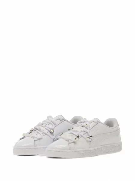 Sneakerși Puma Suede din piele de căprioară alb