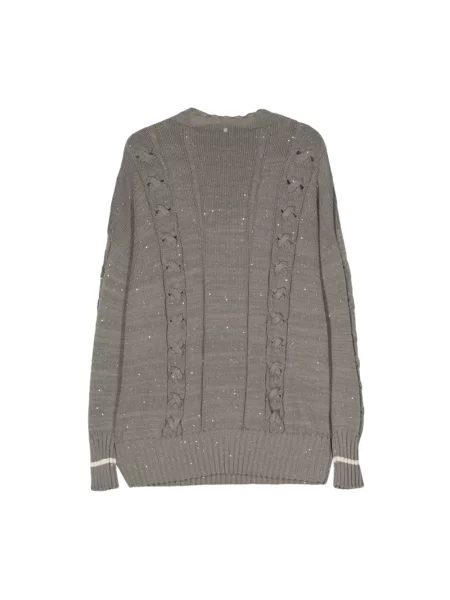 Sweter Lorena Antoniazzi z cekinami szary