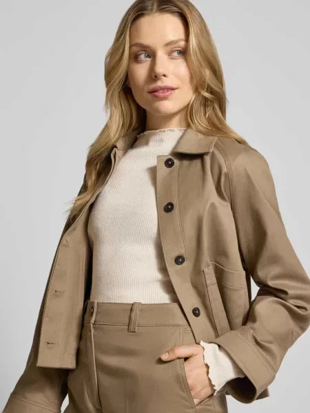 Bluzka z długim rękawem o kroju slim fit z dodatkiem S.oliver Red Label