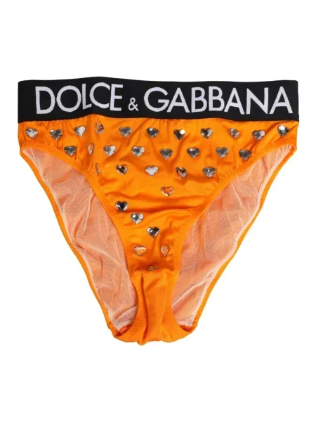 Majtki Dolce And Gabbana z wysoką talią pomarańczowe