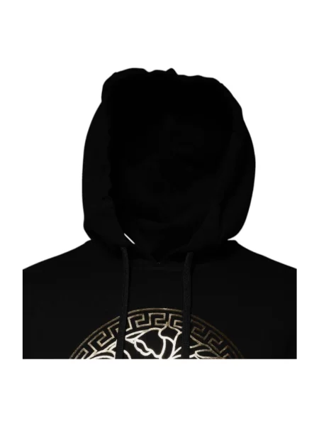 Bluza z kapturem Versace z kapturem z nadrukiem czarna