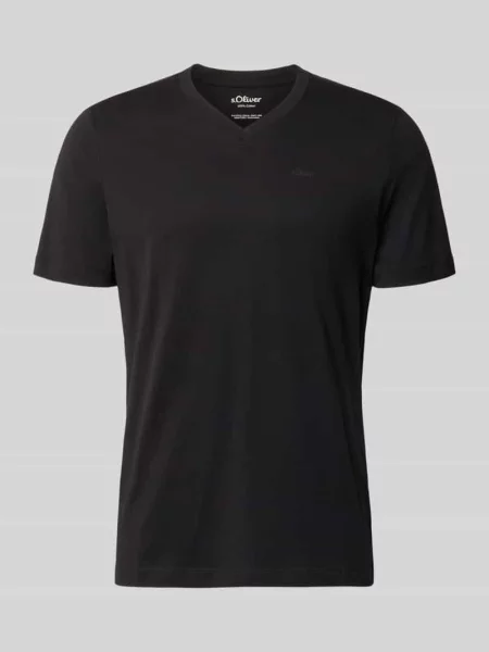 T-shirt o kroju regular fit z czystej bawełny S.oliver Red Label czarna