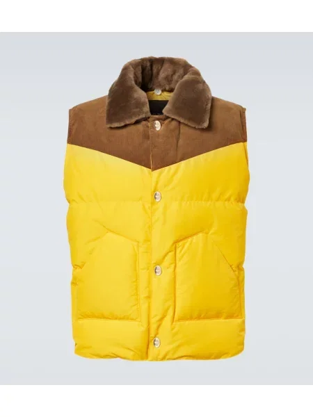 Vestă Wales Bonner de catifea cord galben