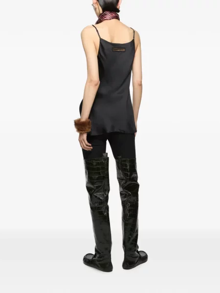Top Acne Studios din satin negru