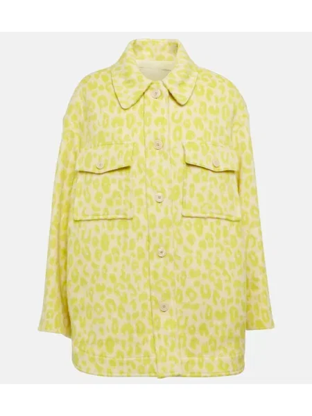 Geacă Isabel Marant de lână cu imagine galben