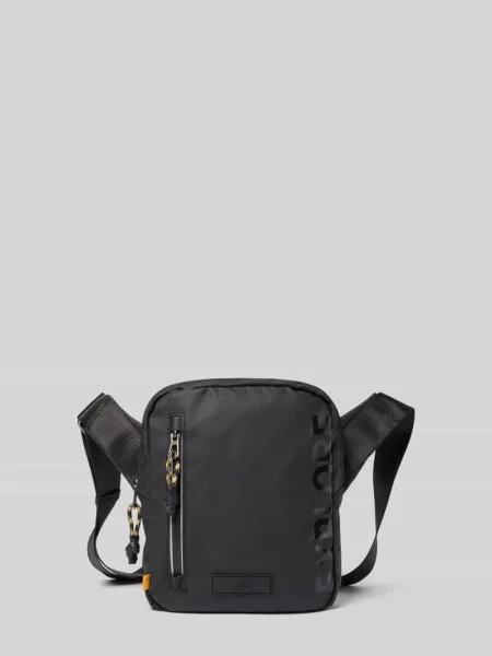 Crossbody bag z nadrukiem z napisem model EXPLORE' Camel Active czarna