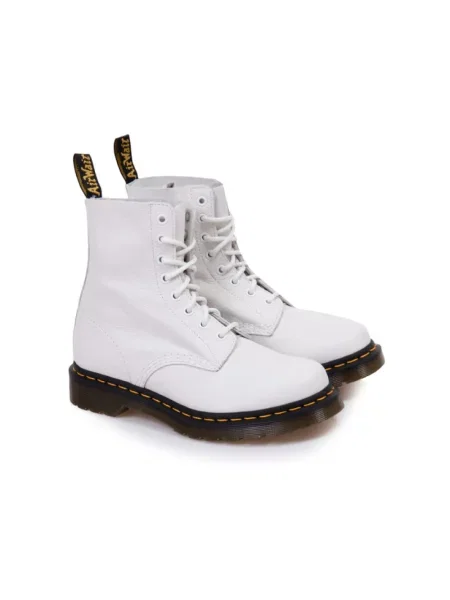 Botki Dr. Martens skórzane białe